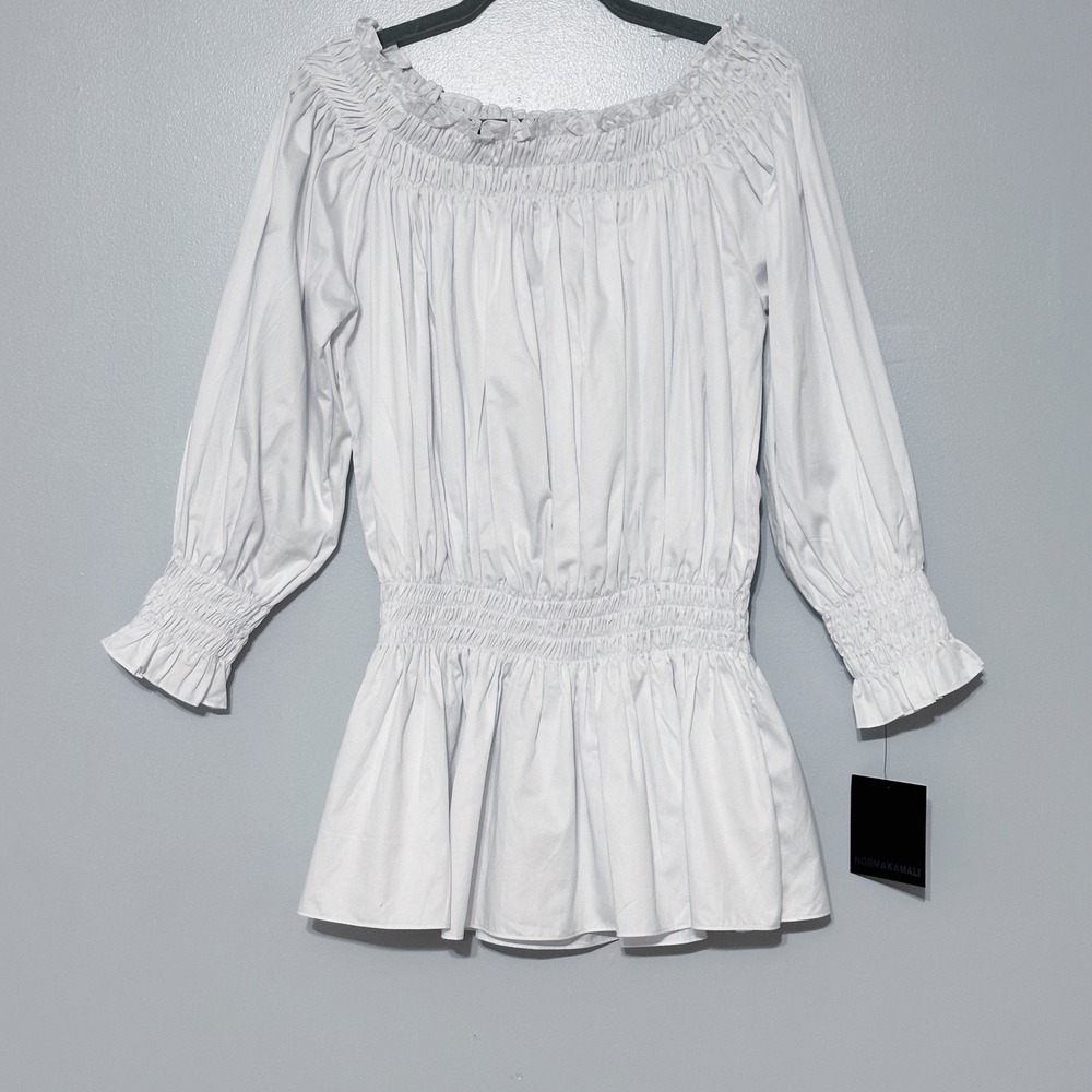 Norma Kamali White Off-Shoulder Mini Dress - Picture 4 of 9